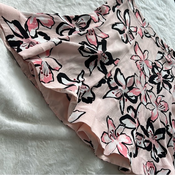 Kate Spade Pink and Black Floral Skirt with Ruffle/Flare Bottom Women’s Size 8 - Picture 4 of 10